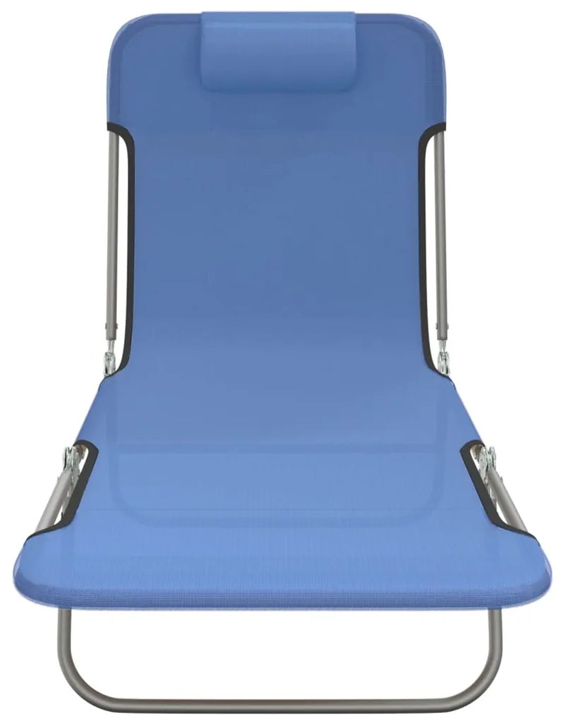 Lettini prendisole 2 pz blu in textilene e acciaio