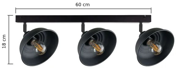 Faretto FAUN 3xE27/60W/230V nero