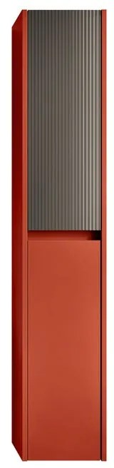 Colonna per mobile bagno Niwa 2 ante P 27 x L 30 x H 160 cm laccato opaco paprika con vetro grigio carbone cannettato