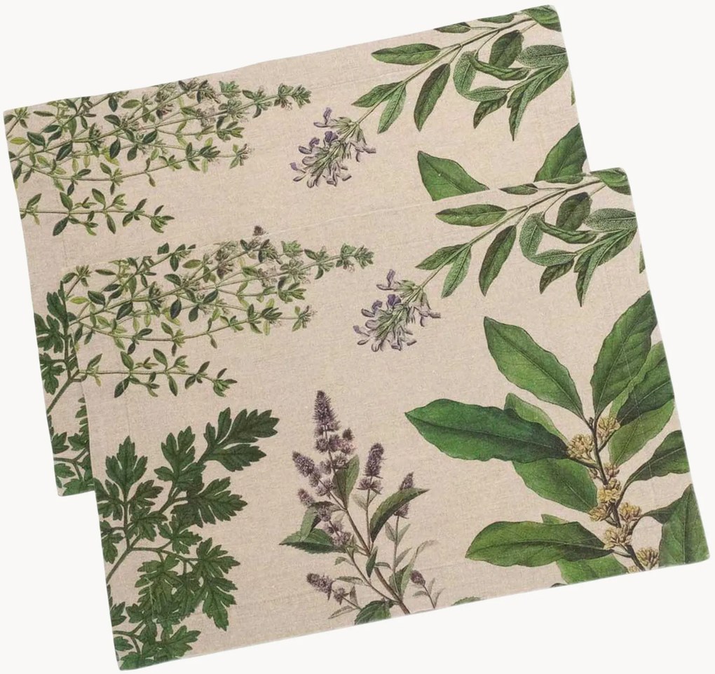 Set di 2 tovagliette americane in lino Fine Herbs