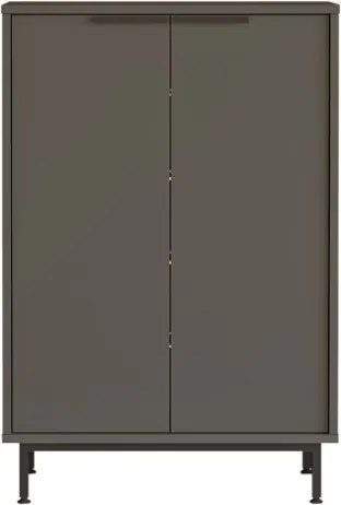 Scarpiera Da Ingresso Multiripiano 72x36x105 A 2 Ante Con Piedini Argo Antracite