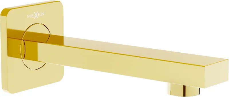 Mexen Cube bocca di erogazione per vasca a parete, oro - 79370-50