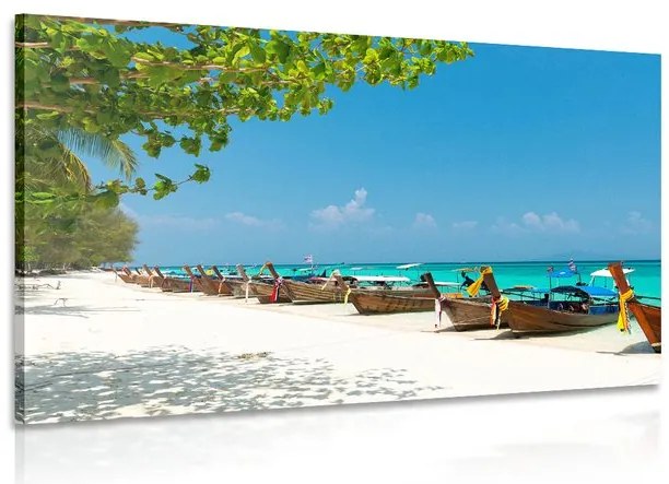 Stampa su tela – Spiaggia di sabbia bianca sull'isola di Bamboo