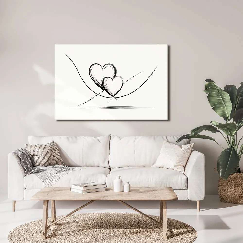 Quadro su tela – Cuori intrecciati in linee