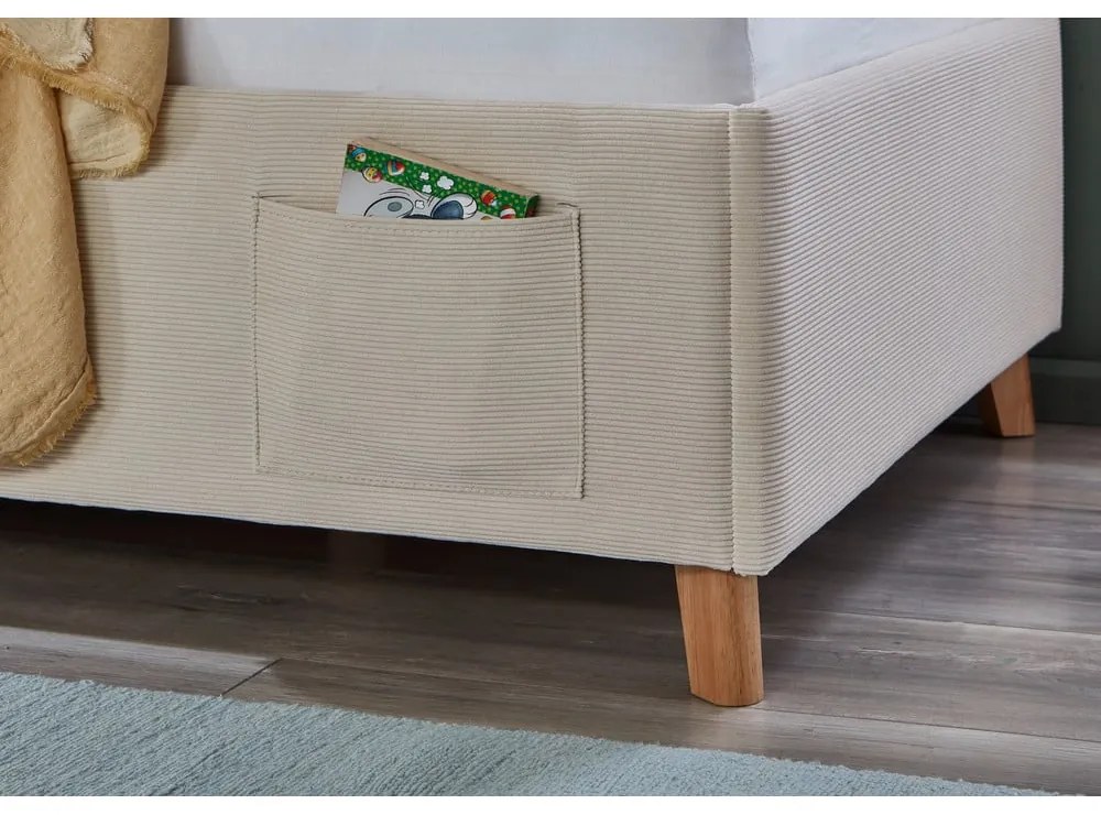 Letto da bambini beige imbottito rete non inclusa 90x200 cm Cool – Meise Möbel