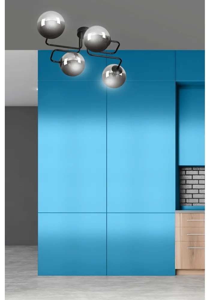 Lampadario da Soffitto BRENDI 4 in acciaio e vetro 4xE14 Colore delle Sfere Grafite
