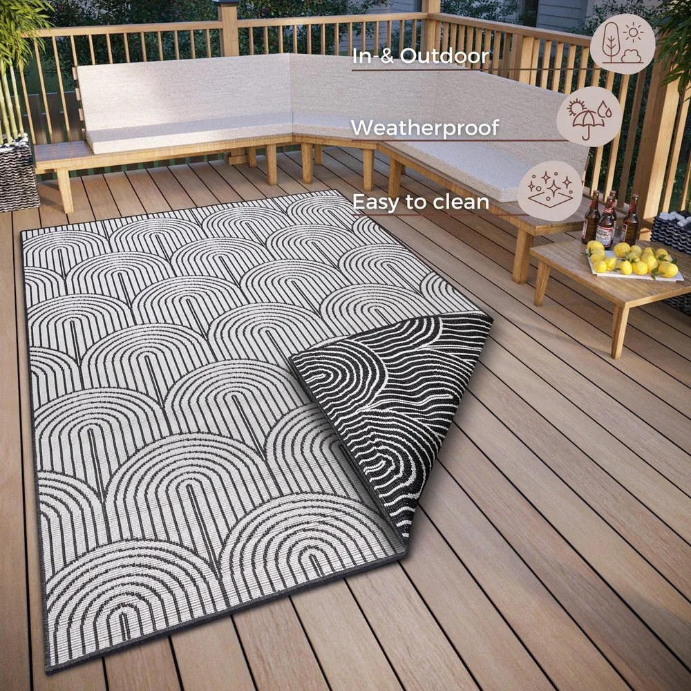 Tappeto da esterno bianco e nero 120x170 cm Pangli Black - Hanse Home