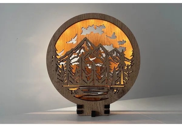 Li-Go 23583/DUB2 - Lampada da tavolo decorativa a LED dimmerabile, 12W/230V, 20x22 cm, rovere