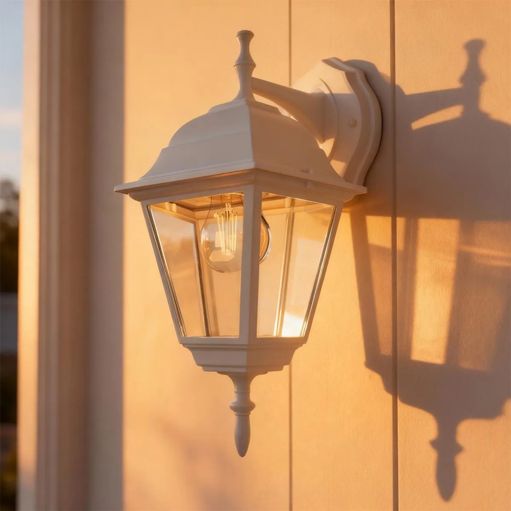 Applique Lanterna da Esterno IP54 E27 Bianca - Serie ALFIERI 1B