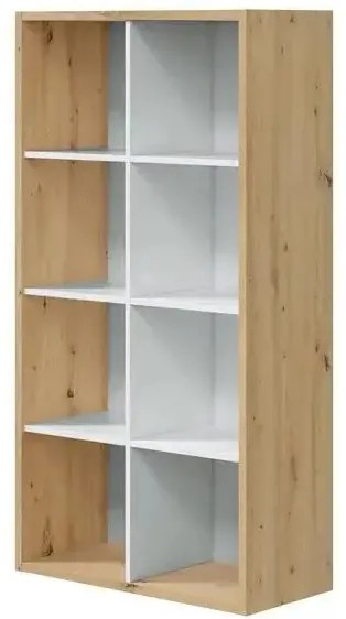 Libreria cubi rovere nodi-bianco