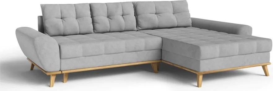 Divano letto angolare grigio chiaro (penisola a destra) Balitco - Ropez