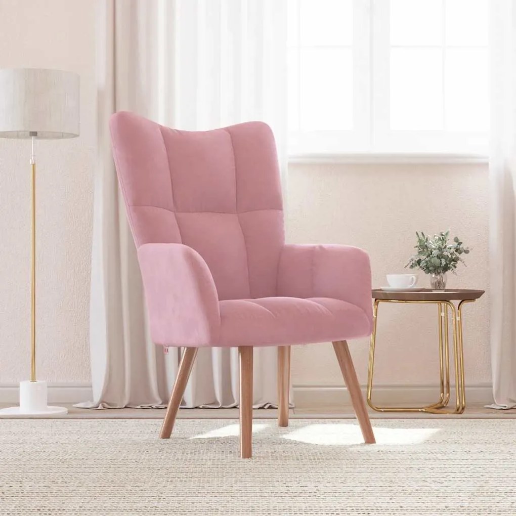 Sedia Relax Rosa İn Velluto /