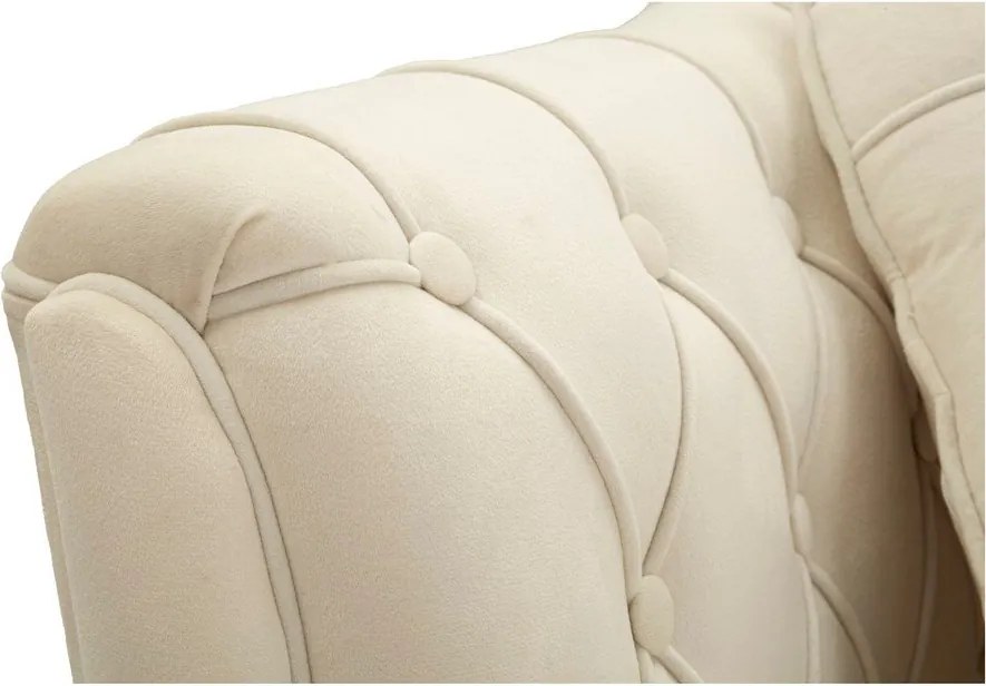 Divano color crema con rivestimento in velluto 130 cm Budapest – Mauro Ferretti