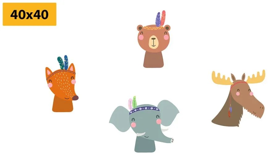 Set di quadri – Indiani animali