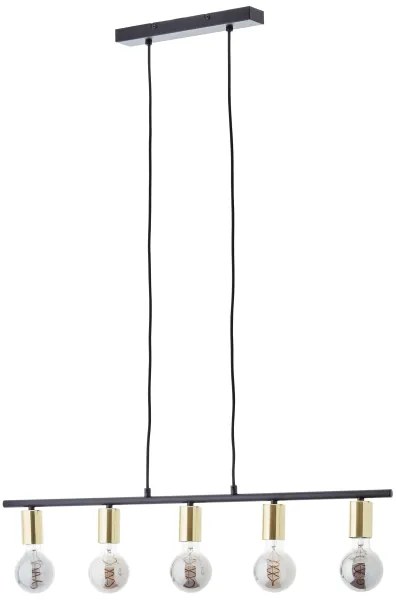 Brilliant - Lampadario a sospensione con cavo KERRY 5xE27/40W/230V nero/ottone