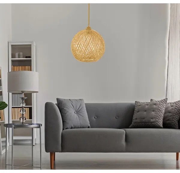 Lampadario su corda JUTE 1xE27/60W/230V beige