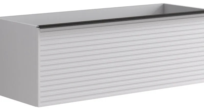 Mobile da bagno sotto lavabo Pixel stripes bianco laccato L 120 x H 40 x P 45.5 cm 2 cassetti, lavabo non incluso