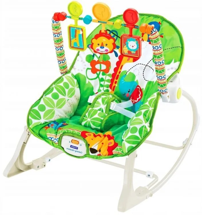 Sedia a dondolo per bambini ECOTOYS in verde 3in1