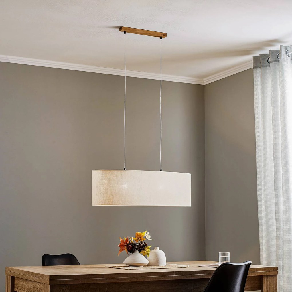 BRITOP Lampada a sospensione Canvas, paralume in tela, lunghezza 80 cm, ovale