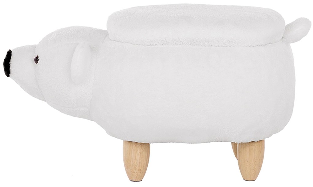 Pouf in tessuto bianco BEAR Beliani