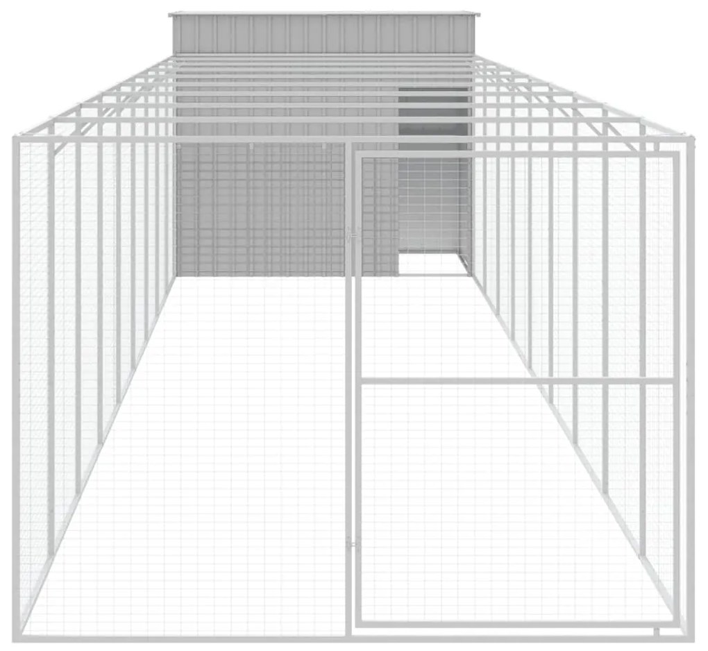 Casetta cani corsa grigio chiaro 214x1069x181cm acciaio zincato