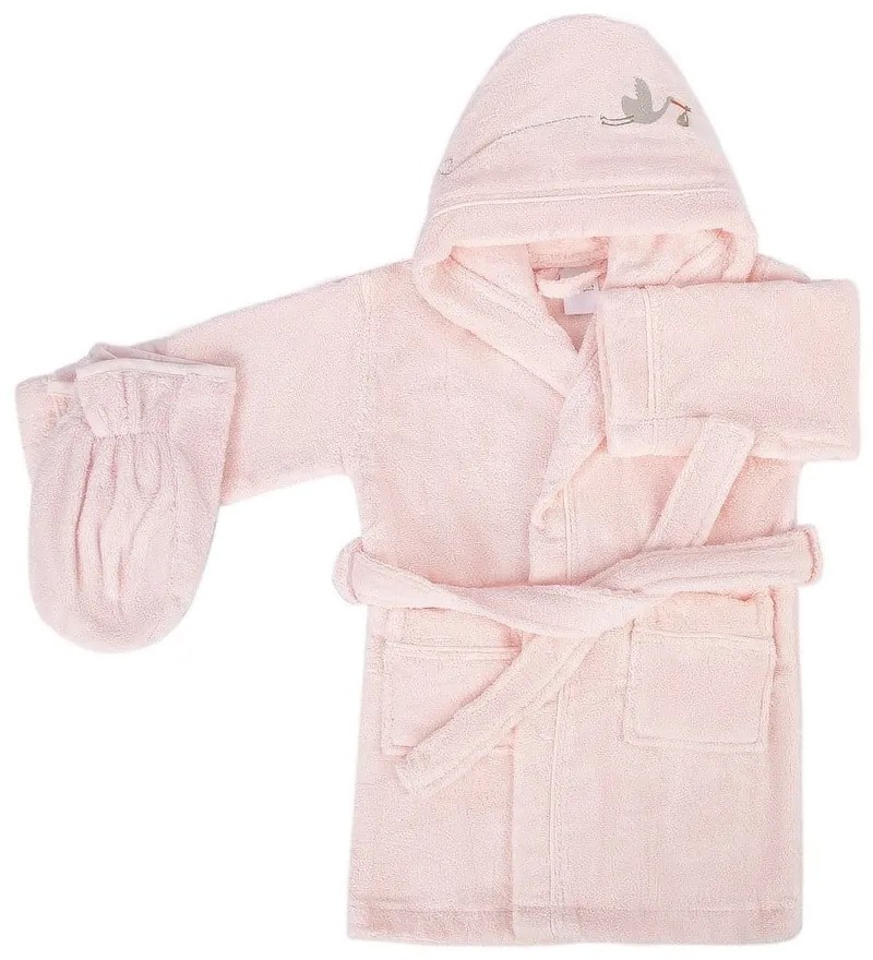 Accappatoio per neonato in cotone rosa Bebemarin - Foutastic