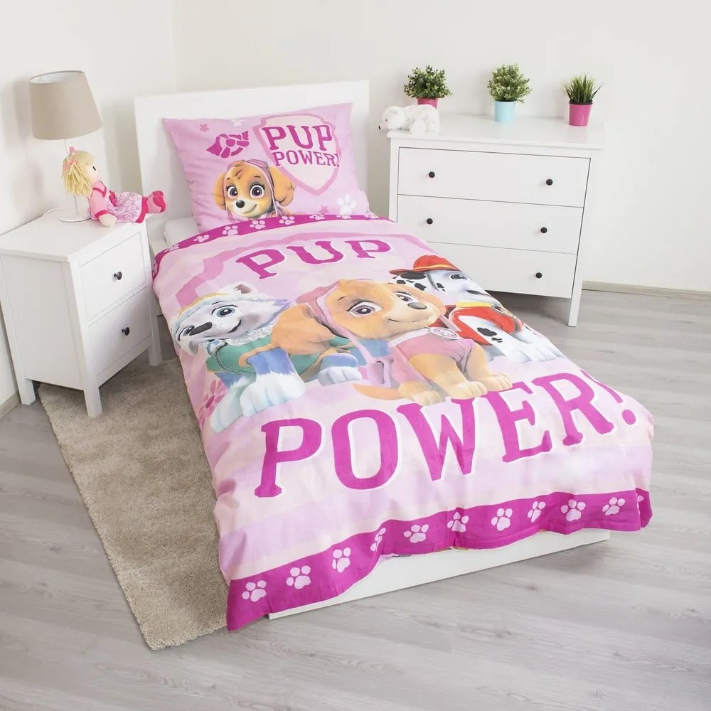 Biancheria da letto per bambini in cotone per letto singolo 140x200 cm Paw Patrol - Jerry Fabrics