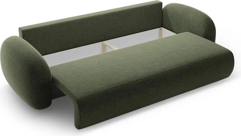 Divano verde allungabile/con contenitore con rivestimento in ciniglia 262 cm Tonale – Cosmopolitan Design