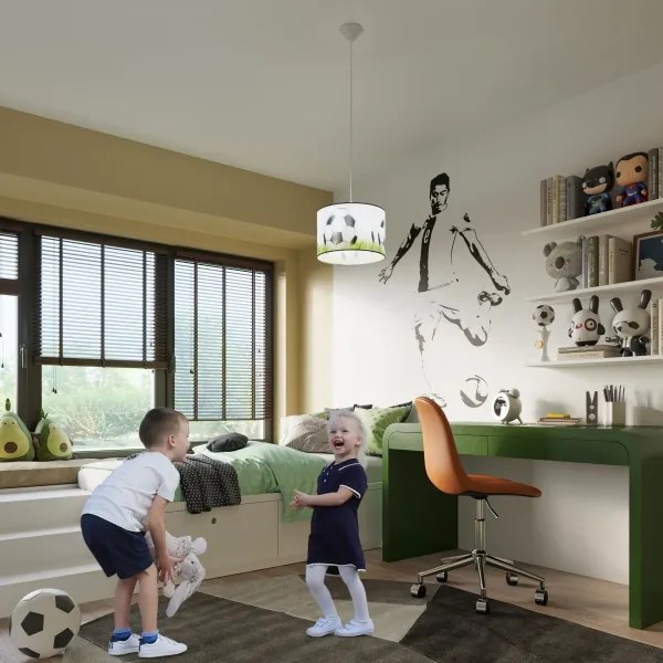Sollux SL.1428 - Lampadario a sospensione per bambini FOOTBALL 1xE27/15W/230V diametro 30 cm