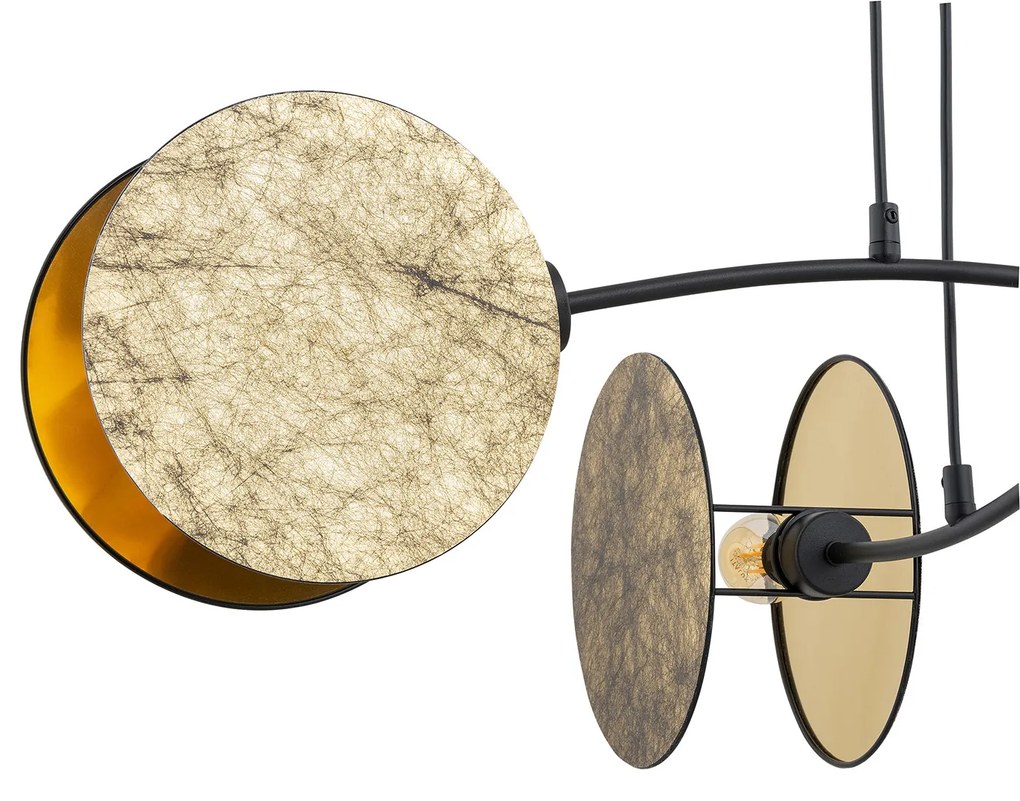 Lampada A Sospensione 4 Luci Moderna Nut In Acciaio Effetto Marmo Bianco