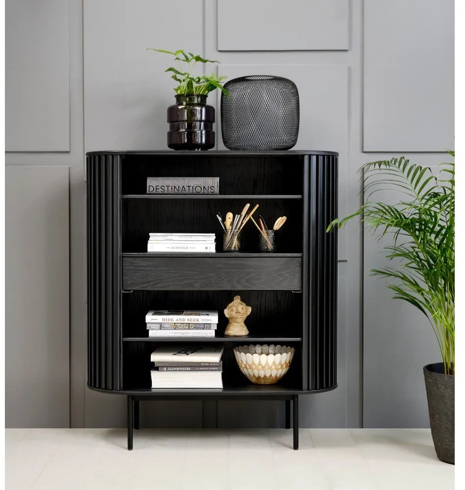 Mobile nero in rovere 125x110 cm Siena - Unique Furniture