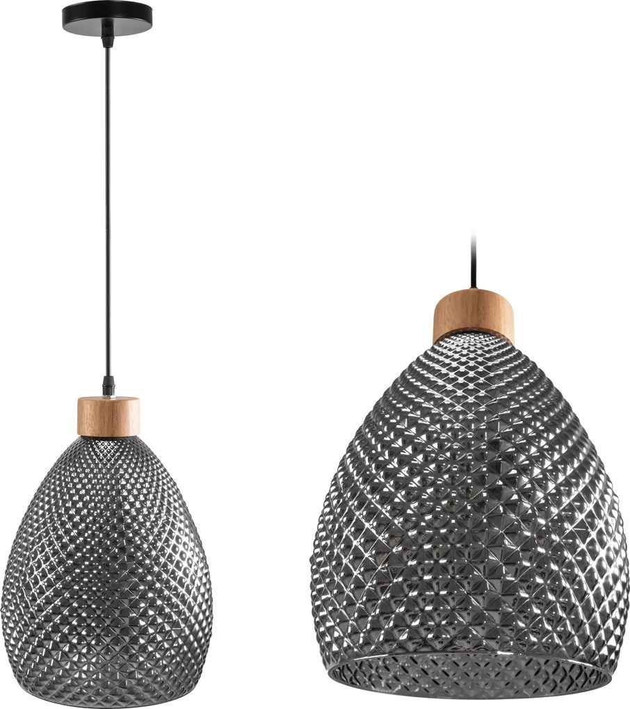 Lampada Da Soffitto Di Vetro Retro Black APP897-1CP