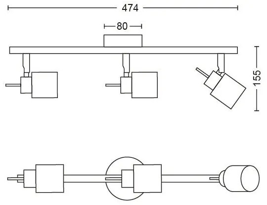 Philips - Faretto MERANTI 3xGU10/35W/230V bianco