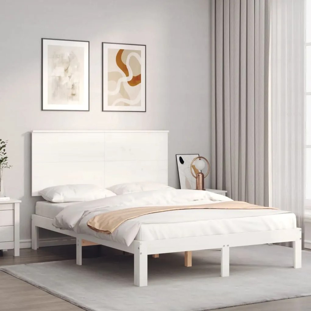 Giroletto Senza Materasso Bianco 120x200 Cm Legno Massello Pino /