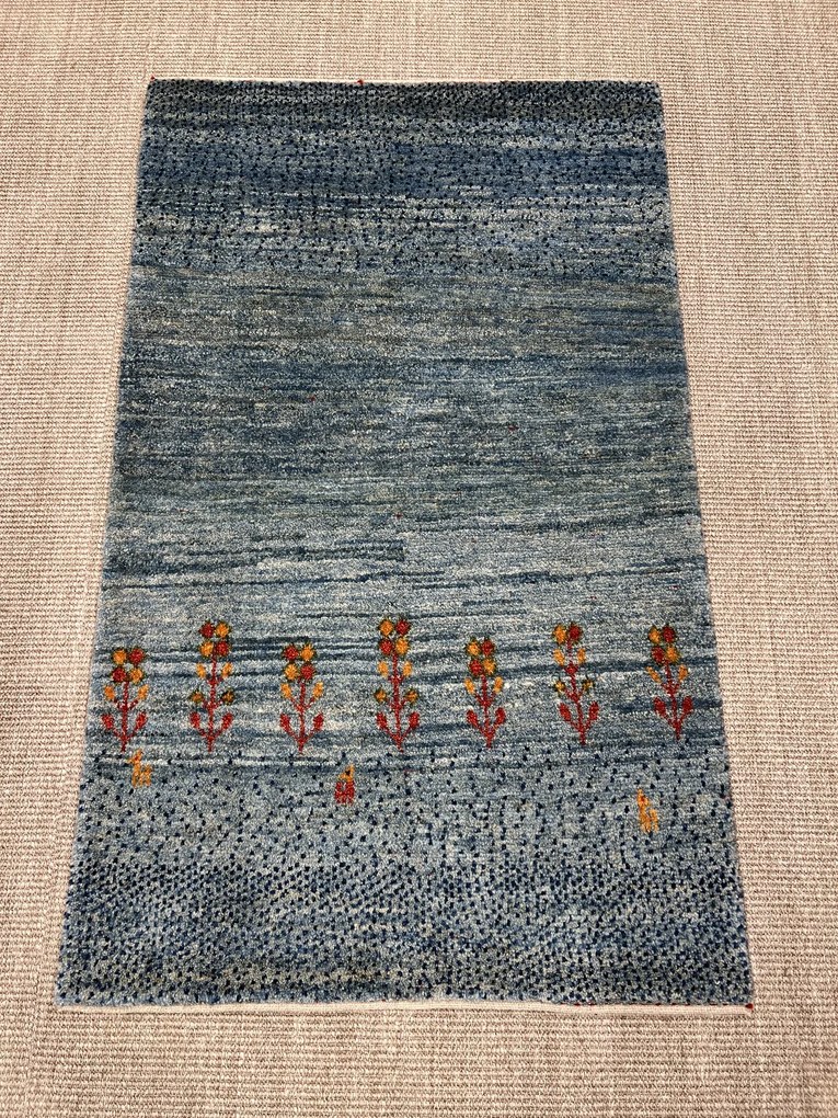 Gabbeh Tappeto 120x80 Blu (Iran) Annodato A Mano