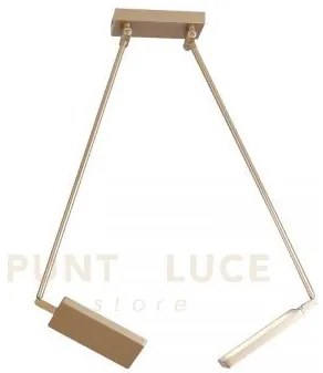 Plafoniera led book oro 36w 3640lm 3000k 15-200x85cm orientabile