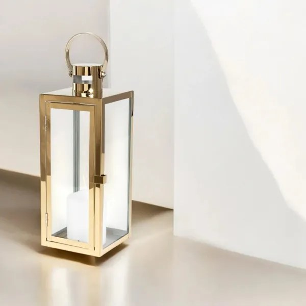 Lanterna decorativa dorata 38 cm