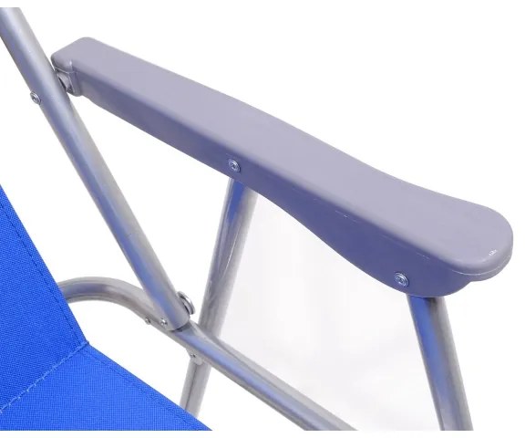 Sedia da campeggio pieghevole blu/cromata opaca