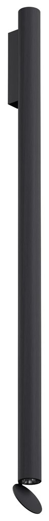 Flos Flauta H1000 Riga Lampada indoor 100 cm Da Parete a biemissione in alluminio Nero