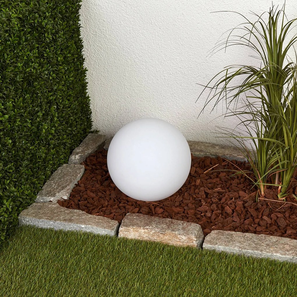 Lampada solare Lago Lindby, Bianco / Opale, Plastica, Moderno, Lampada solare