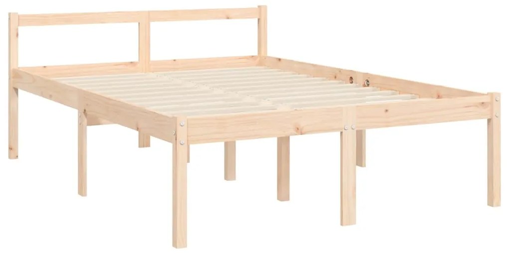 Letto per Anziani con Testiera 140x200 cm in Legno Massello