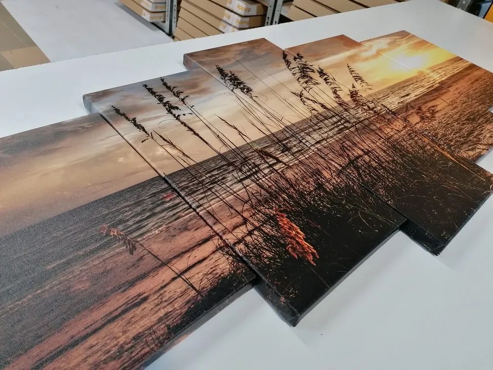 Quadri 5 pezzi – Tramonto sulla spiaggia