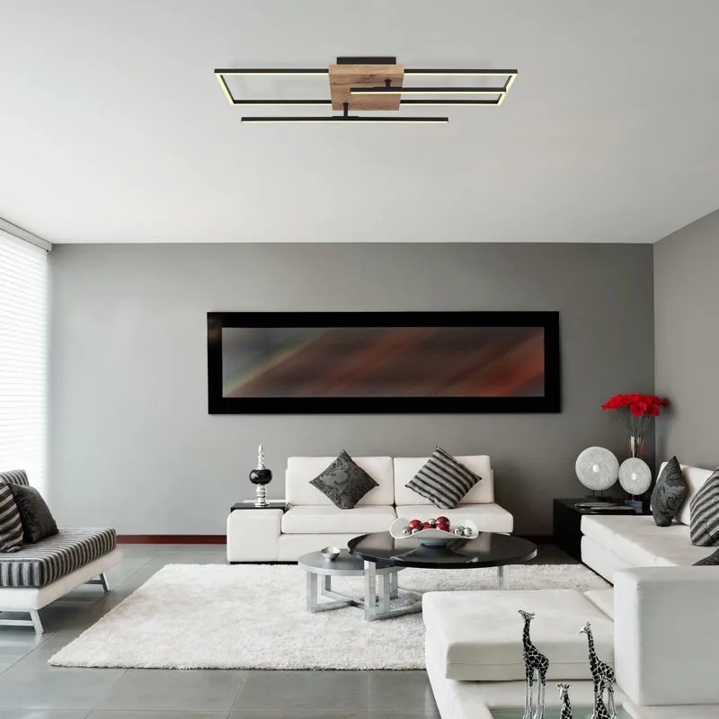 Plafoniera LED moderno Kendra, nero GLOBO