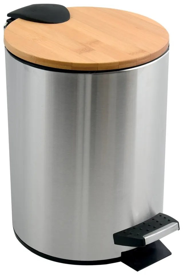 Cestino per la spazzatura color argento opaco in acciaio con pedale 3 l Adonis – Spirella