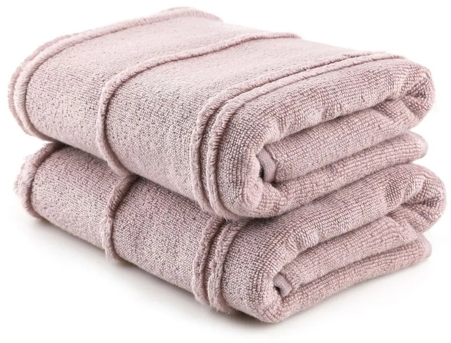 Set di asciugamani tipo terry rosa 2 pz 50x90 cm Arden – Foutastic