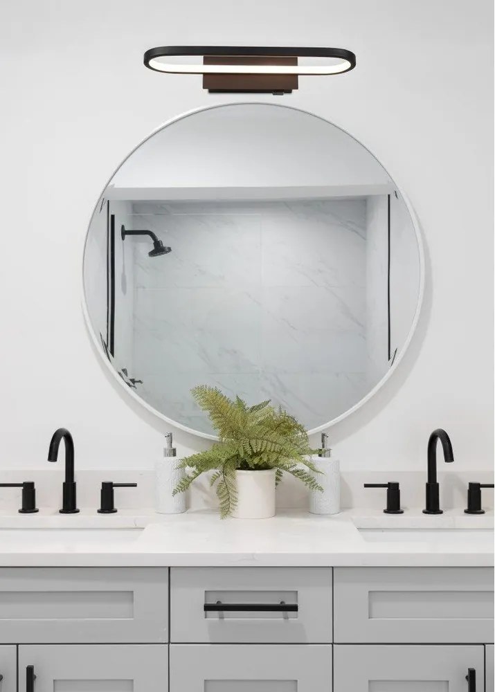 Applique LED nero opaco (lunghezza 40 cm) Gianni - Trio