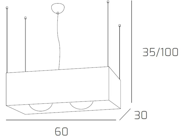 Sospensione Moderna Loft Metallo Cromo 2 Luci E27