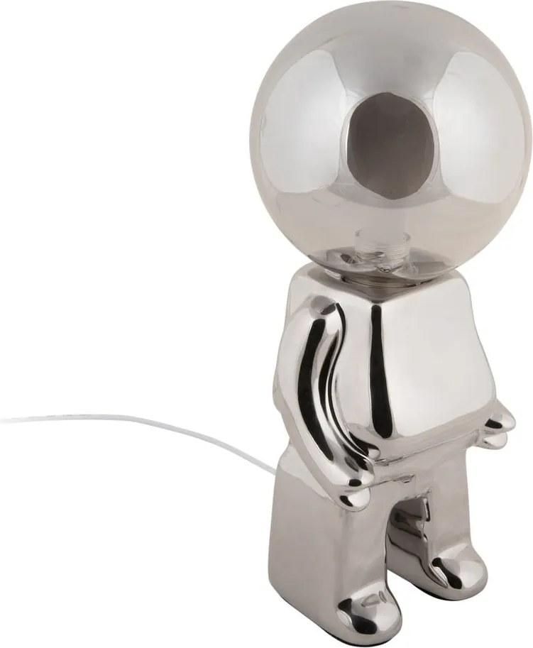 Lampada da tavolo dimmerabile a LED in argento con paralume in vetro (altezza 27 cm) Ross - Leitmotiv