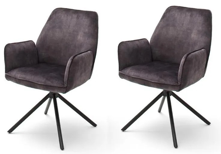 Set di 2 sedie da pranzo NEXORO, antracite