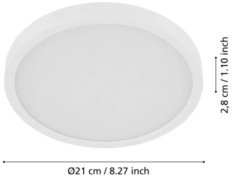 Eglo 901011 - Plafoniera LED con sensore FUEVA LED/17W/230V Ø21 cm